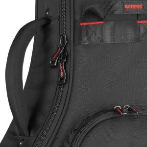 Reinforced and padded carry handles, heavy-duty zippers and pulls