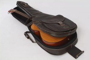 Acoustic Bass Guitar Gig Bag by Harvest Fine Leather, Cowhide Brown