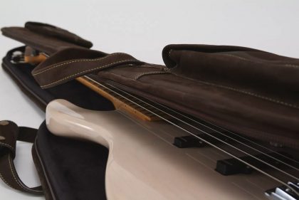 Leather Bass Bag by Harvest Fine Leather, Buffalo Nubuck Brown