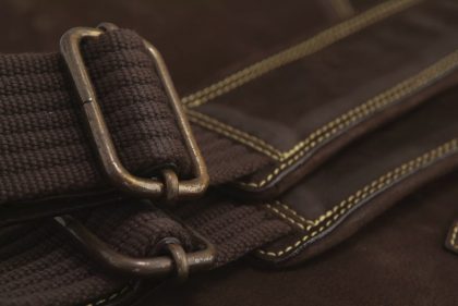 Leather Bass Bag by Harvest Fine Leather, Buffalo Nubuck Brown