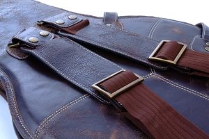 Leather Gig Bag by Harvest Fine Leather, Buffalo Crackle Brown