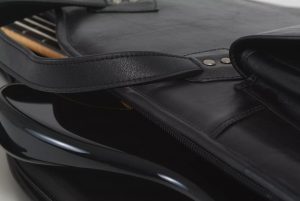 Leather Bass Gig Bag by Harvest Fine Leather, Buffalo Napa Black