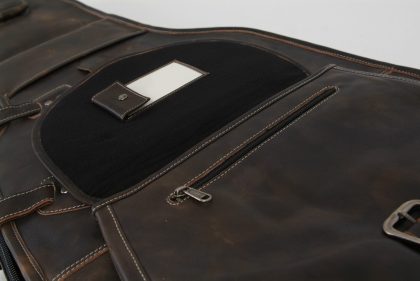 Double Bass Gig Bag by Harvest Fine Leather. Cowhide Brown