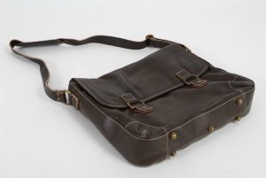 Leather Laptop Bag by Harvest Fine Leather, Top Grain Cowhide Brown