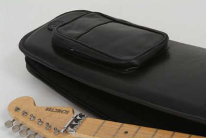 Leather Gig Bag Guitar by Harvest Fine Leather, Buffalo Napa Black