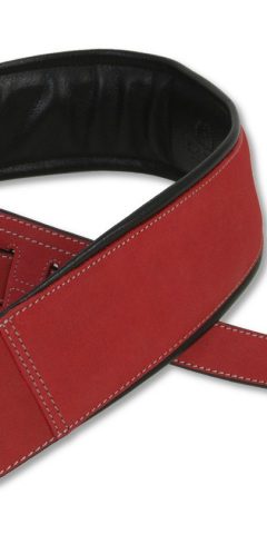 Red Leather Guitar Strap by Harvest Fine Leather, X-Short