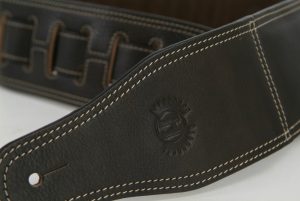 Short Cowhide Guitar Strap by Harvest Fine Leather, Brown