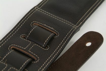 Short Cowhide Guitar Strap by Harvest Fine Leather, Brown