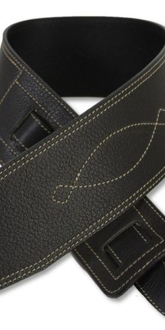Leather Bass Strap by Harvest Fine Leather, Silverado Black