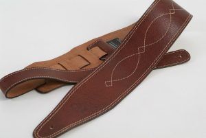 Leather Bass Guitar Strap by Harvest Fine Leather, Silverado Rust