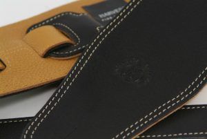 Black Leather Guitar Strap by Harvest Fine Leather