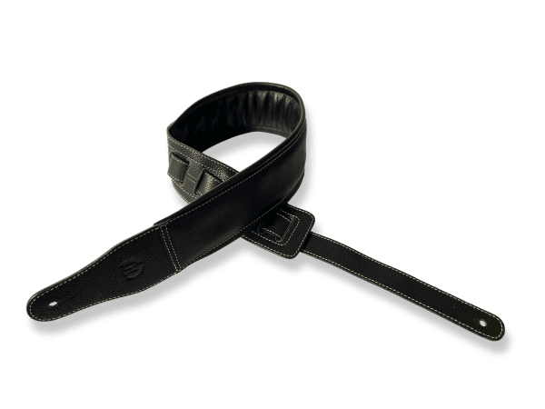 Black Buffalo Calf Nappa Short Bass and Guitar Strap